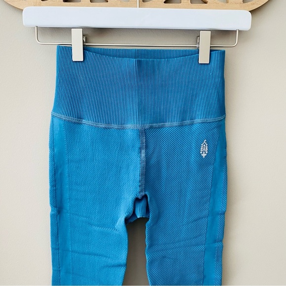 Free People Seamless High Waisted Leggings Blue Sz XS - Picture 2 of 7
